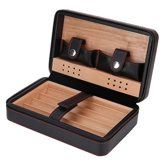 Travel Leather Humidor Box Leather Cigar Case