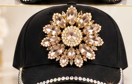 Blush Royale cotton crystal embellished cap