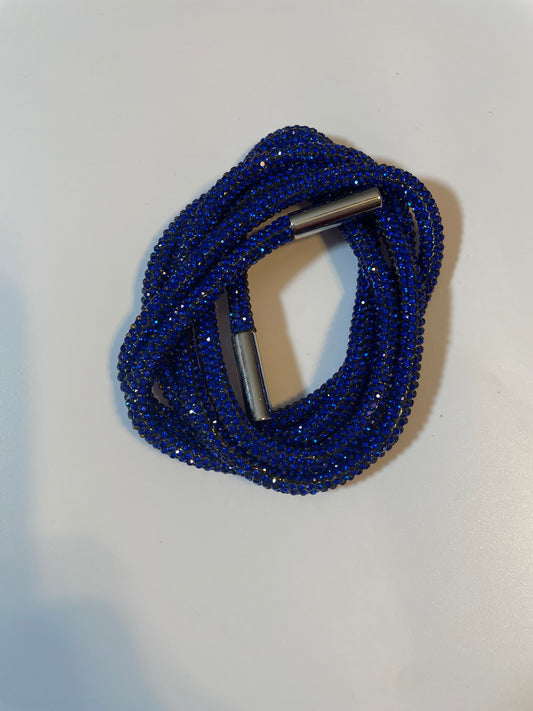 Blue Rhinestone hoodie string