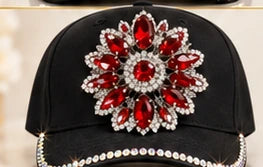 Ruby Royale cotton crystal embellished cap