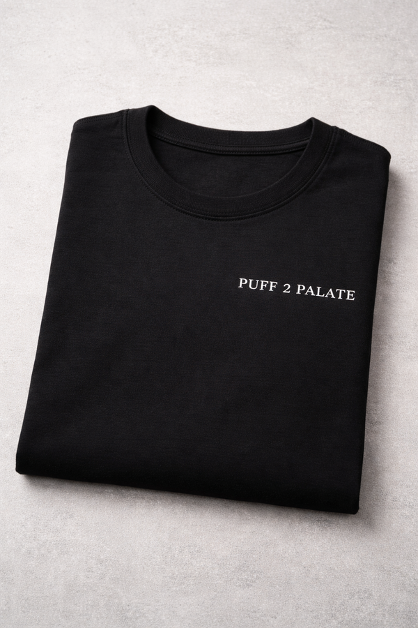 Puff 2 Palate Signature Tee — Premium Black Graphic T-Shirt