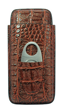 Leather Cigar Case with Cigar Cutter
